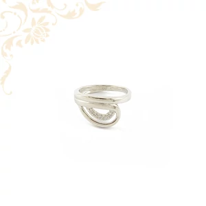 Hullámos vonalvezetésű női köves arany gyűrű Hullámos vonalvezetésű női köves arany gyűrű