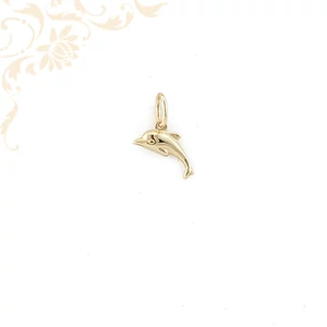 Kis súlyú, üreges, arany delfin medál (3D)