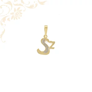 Sz betűt mintázó arany lapmedál