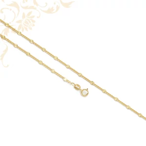 Női arany nyaklánc, gyémántvésett arany lapocskákkal díszítve Női arany nyaklánc, gyémántvésett arany lapocskákkal díszítve