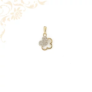 Cirkónia köves arany szív medál