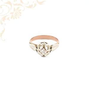 Gyémánttal ékesített női arany gyűrű