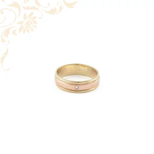 Női arany karikagyűrű gyémánttal ékesítve