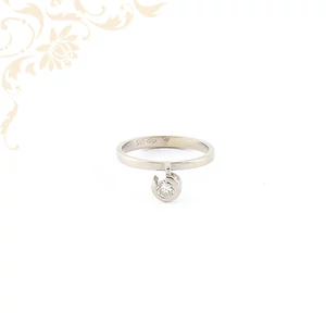 Brilliáns csiszolású gyémánttal ékesített női arany gyűrű