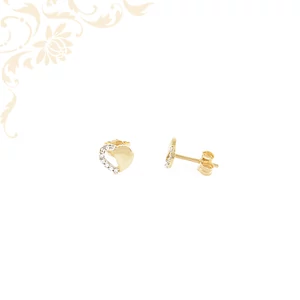 Arany fülbevaló szív motívummal - modern formában 14K Arany fülbevaló szív motívummal - modern formában 14K