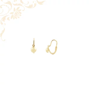 14 karátos arany gyermek fülbevaló gömb dísszel és elöl kapcsos záródással – klasszikus babaékszer 14 karátos arany gyermek fülbevaló gömb dísszel és elöl kapcsos záródással – klasszikus babaékszer