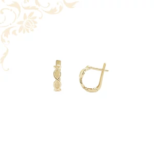 14 karátos sárga arany női fülbevaló csavart mintával