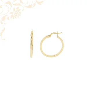 14 karátos fényes arany karika fülbevaló sorompó zárral, klasszikus női ékszer időtlen eleganciával 14 karátos fényes arany karika fülbevaló sorompó zárral, klasszikus női ékszer időtlen eleganciával