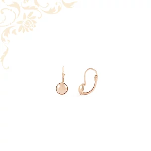 14 karátos rózsaarany gyermek fülbevaló lencse formával – finom, elegáns kislány ékszer kapcsos zárral