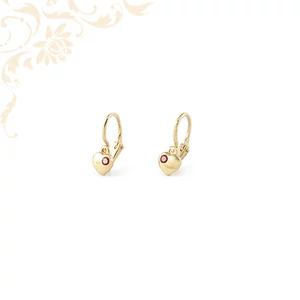 Szívecskés köves gyermek arany fülbevaló Szívecskés köves gyermek arany fülbevaló