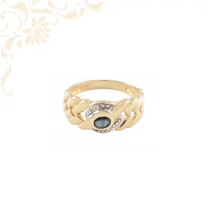 Női arany gyűrű zafírral díszítve