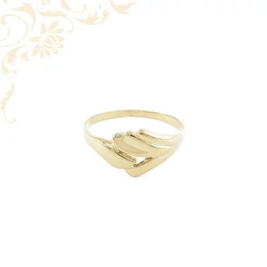 Modern vonalvezetésű női arany gyűrű 14K