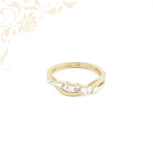 14 karátos női arany gyűrű két szín kombinációjával - jelentéssel bíró modern design 14 karátos női arany gyűrű két szín kombinációjával - jelentéssel bíró modern design