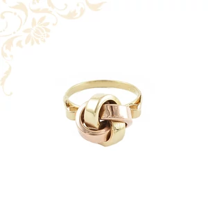 14 karátos kombinált arany infinity knot gyűrű, sárga és rózsaszín arany összefonódó ékszer 14 karátos kombinált arany infinity knot gyűrű, sárga és rózsaszín arany összefonódó ékszer