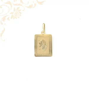 Oroszlán arany horoszkópos lapmedál.