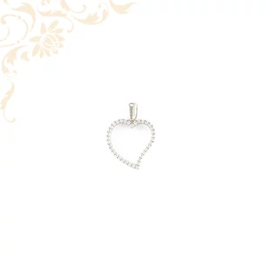 Romantikus szív alakú arany medál cirkónia kövekkel díszítve