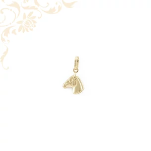 14 karátos sárga arany medál lófej formával, részletgazdag kidolgozással 14 karátos sárga arany medál lófej formával, részletgazdag kidolgozással