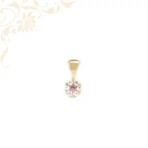14 karátos arany medál rózsaszín és fehér cirkóniákkal – virág alakú elegáns női és gyermek arany ékszer 14 karátos arany medál rózsaszín és fehér cirkóniákkal – virág alakú elegáns női és gyermek arany ékszer