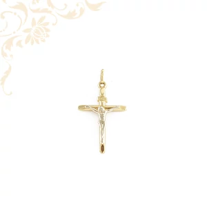 Míves 14 karátos kombinált színű arany feszület medál