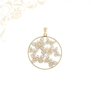 Arany medál pillangó motívumokkal 14K Súly: 2,42 gr Arany medál pillangó motívumokkal 14K Súly: 2,42 gr