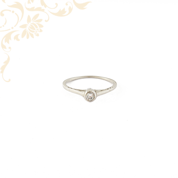 Gyémántköves női arany gyűrű fehéraranyból