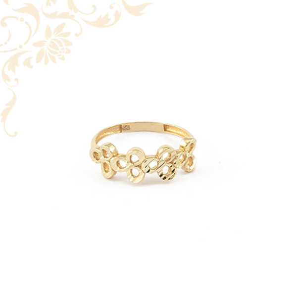 Áttört fejrészű női arany gyűrű