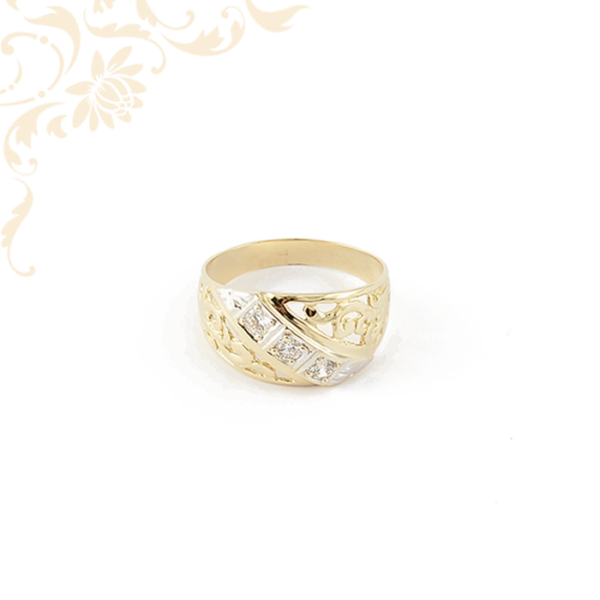 Áttört mintás női arany gyűrű