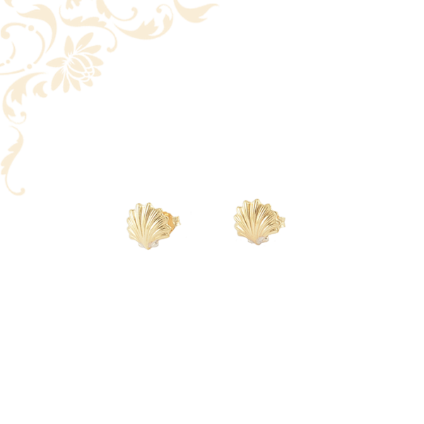 kagyló formájú 14 karátos arany fülbevaló 