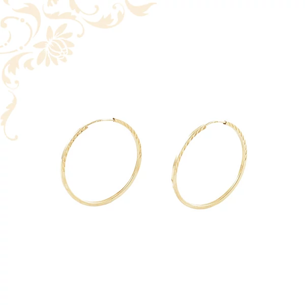 Arany karika fülbevaló, 14K,  Súly: 2,19 gr