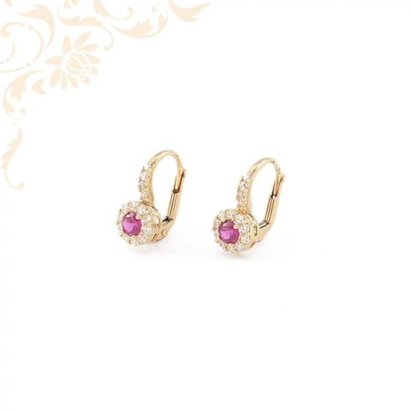 Patent záras köves arany fülbevaló Patent záras köves arany fülbevaló