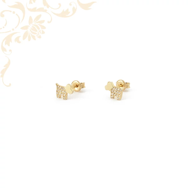 Kutyás arany fülbevaló