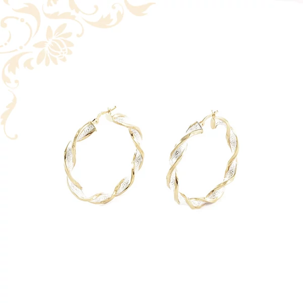 Csavart karika arany fülbevaló 14K Súly: 4,89 gr M:43mm