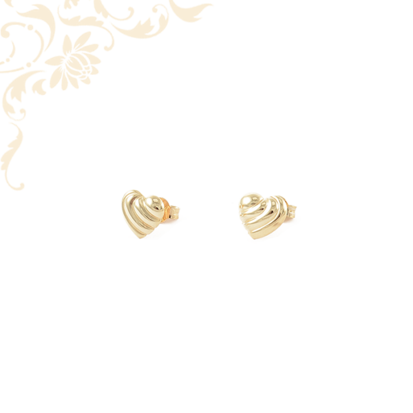 Szív alakú arany fülbevaló 14K Súly: 1,14 gr