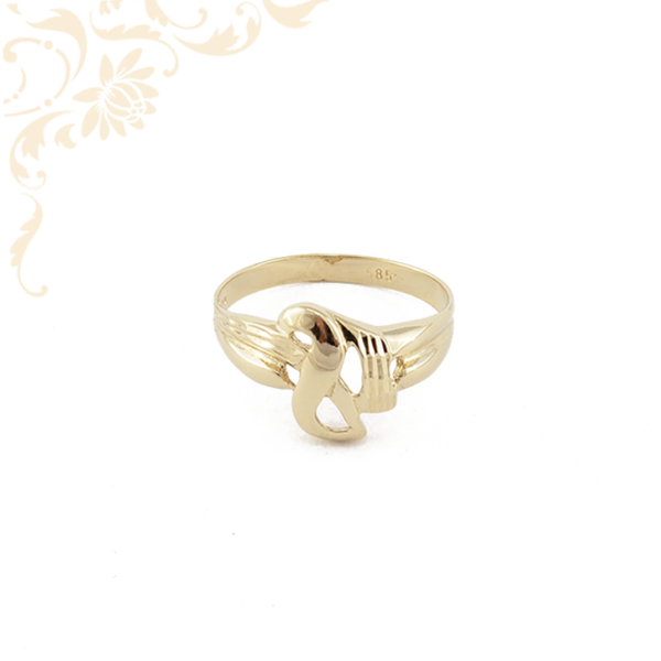 Áttört, gyémántvésett mintával díszített női arany gyűrű