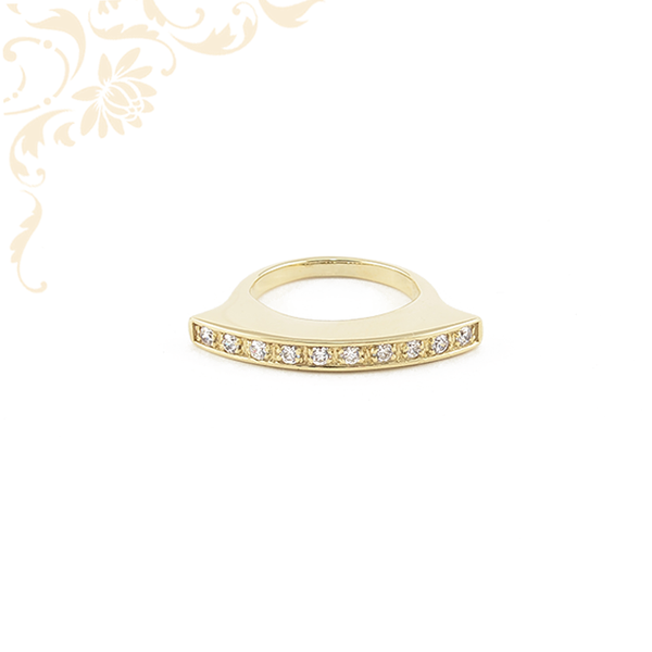 Extravagáns, cirkónia kövekkel ékesített női arany gyűrű