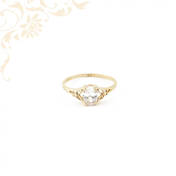 Cirkónia köves női arany gyűrű