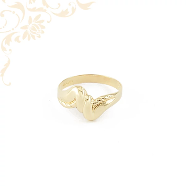 Gyémántvésett mintával díszített női arany gyűrű