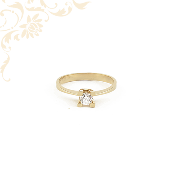 Cirkónia köves női arany gyűrű, eljegyzési gyűrű