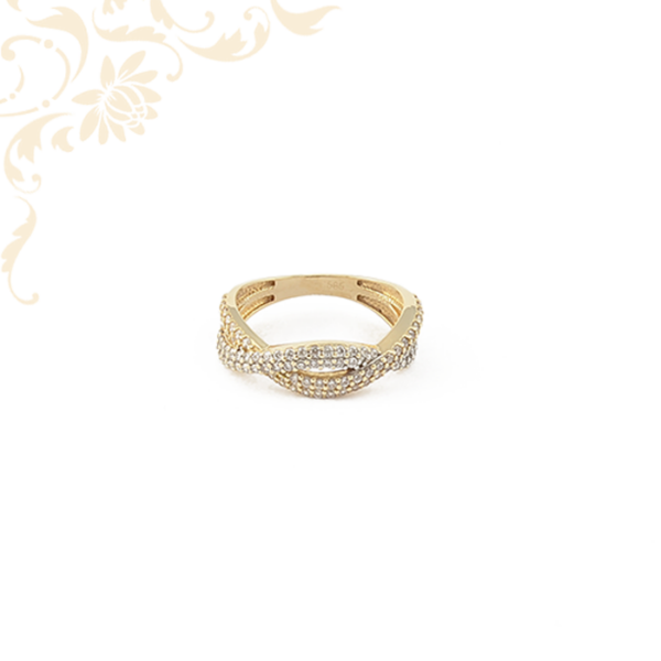 Cirkónia kövekkel ékesített női arany gyűrű