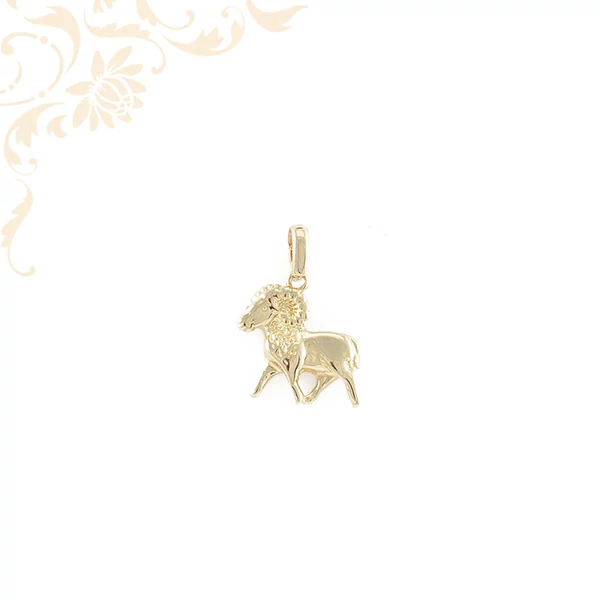 14 karátos arany Kos horoszkópos medál – elegáns és részletgazdag zodiákus ékszer