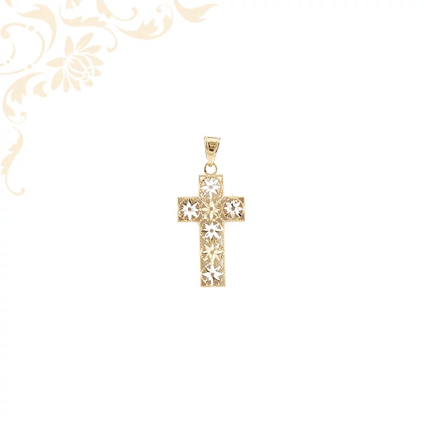 Női arany kereszt medál 14K Súly: 1,26gr M:25mm