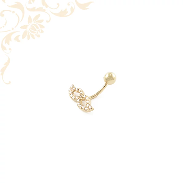 Arany köldök piercing arany testékszer 14K Súly: 1,12 gr